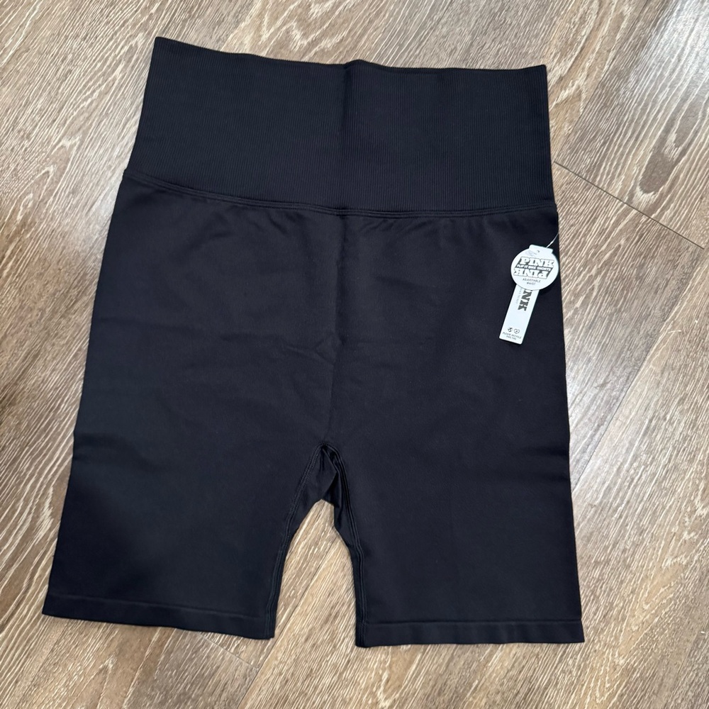 PINK Victoria's Secret Black Adjustable Waist Shorts Size L